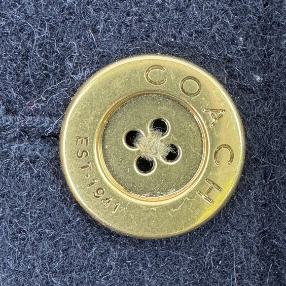 Coach women’s WoolMohair Blend Long Black Belted Pea Coat - Picture 7 of 13